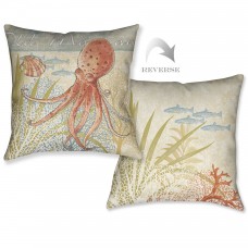 LauralHome Oceana Octopus Outdoor Throw Pillow LAOM1377